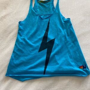Aviator Nation Blue Lightning Bolt Tank Top